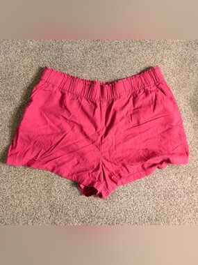 Sonoma Bright Pink Elastic Waist Linen Style Shorts